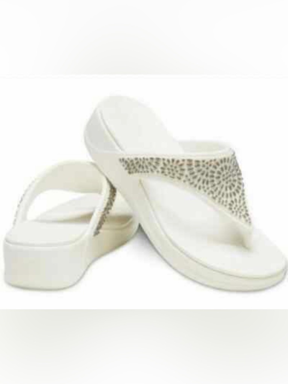 CROCS White Monterey Diamanté wedge, Size 8